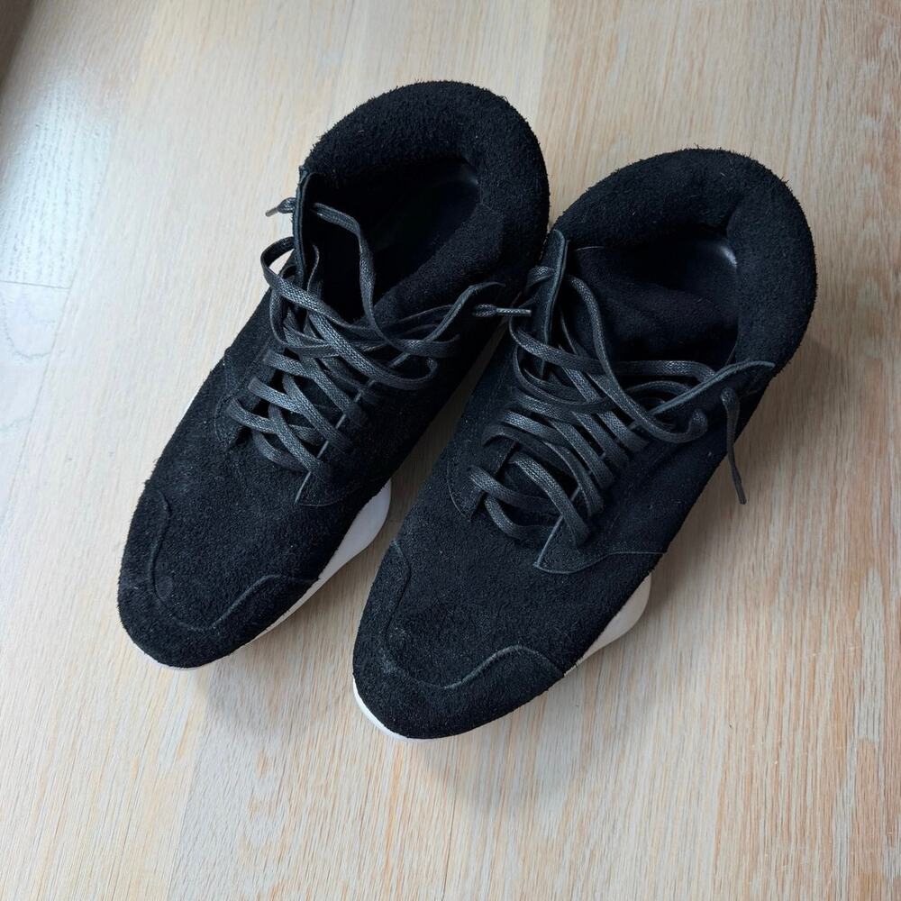 Rick Owens x adidas Black Suede High Top Runner Sneakers Approx US 11